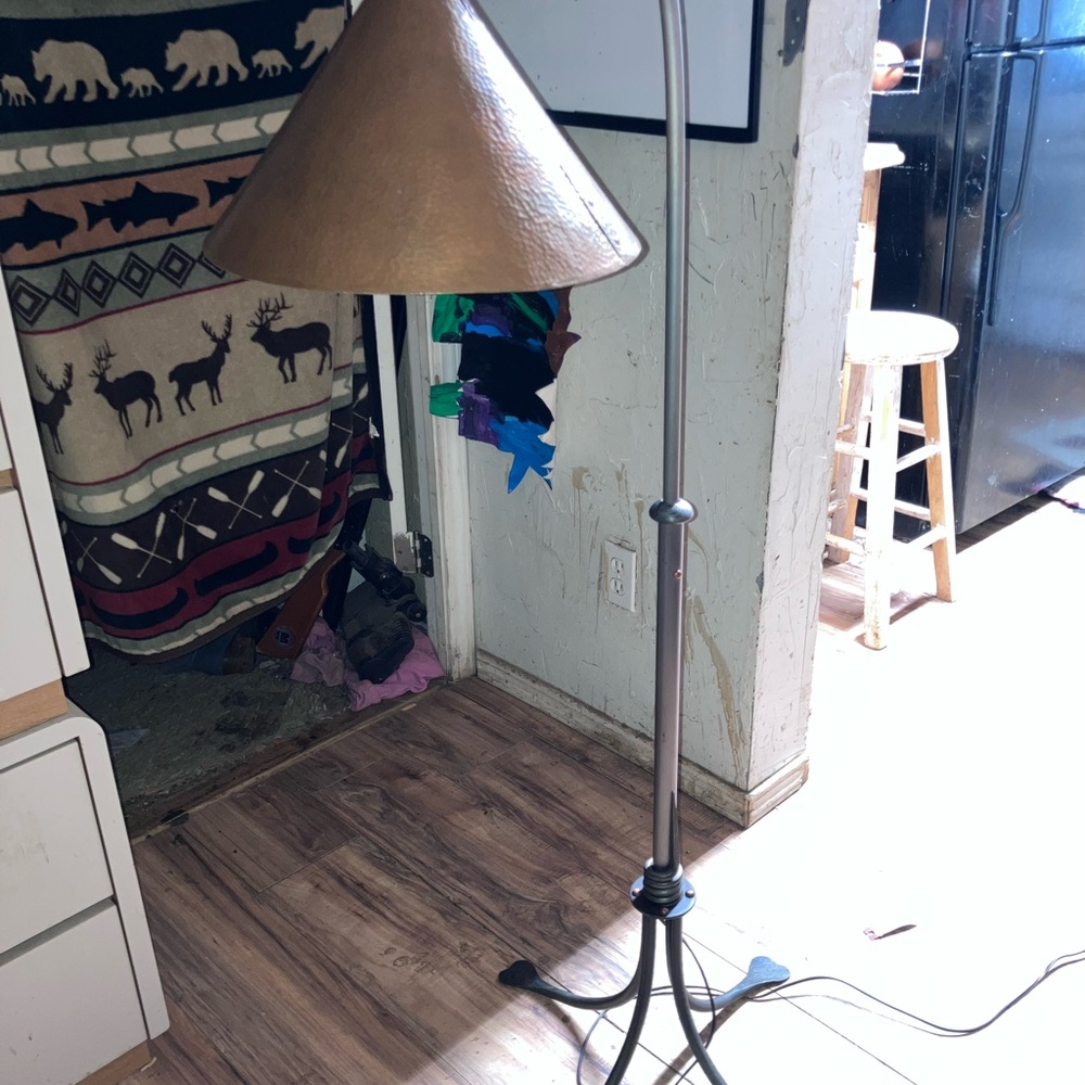 Elegant Arched  Bronze Cone Floor Lamp